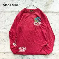 【Aloha MADE】アロハメイド ホヌ ウミガメプリントロンt 赤 レッド