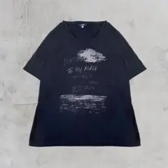 【月末セール】黒 クラックプリント LL ポリエステル Tシャツ POASHA