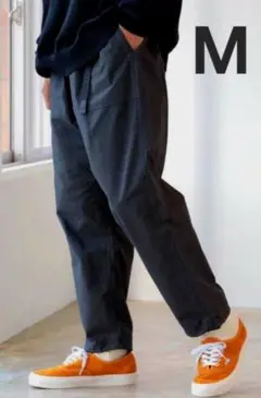 グラミチ ×ビームス ガーメント ルーズワイドテーパードパンツ グラフチェック黒