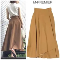 美品 M-PREMIER アシンメトリーラップスカート 34 エムプルミエ