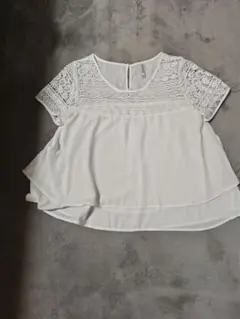 stradivarius ホワイト レース 半袖 トップス M