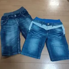 ハーフパンツ デニム 140 2枚セット