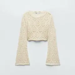 ZARA クロシェ編みニットトップス