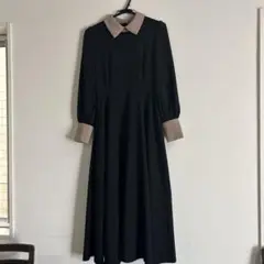 Miss Tegg ブラック ロング ワンピース 黒 フレア 長袖