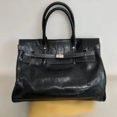 aniary ベルト ターンロック レザーフラップ トートバッグ