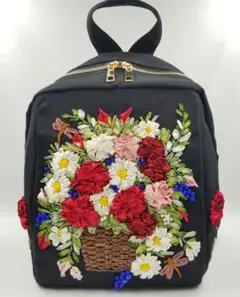 リボン刺繍リュック