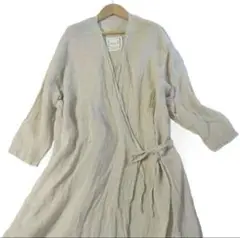 ichi　Antiques 　麻100%ロングカーディガン　カシュクール　リネン