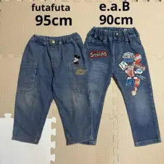 【e.a.B 】長ズボン90cm 【フタフタ】長ズボン95cm ミッキー　２枚