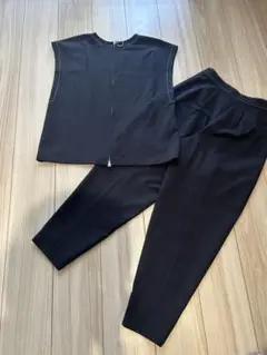 スカラップティアードブラウス＋パンツセット