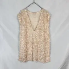 mily bilet カットフェザーVネックシアーベスト ミウィビレット