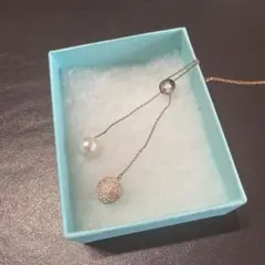 スワロフスキー ネックレス ピンクゴールド 長め