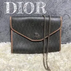美品 クリスチャンディオール チェーン ショルダーバッグ ハニカム柄