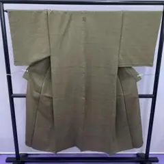 Y★3091★ 男性着物 単衣 暗め茶緑色 メンズ