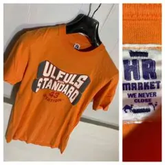 ハリウッドランチマーケット×ULFULSウルフルズ半袖バンドロックTシャツ橙1S