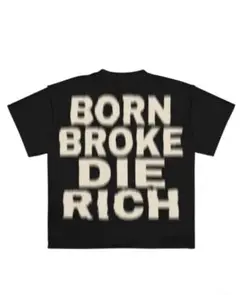 BORN BROKE DIE RICH ブラックTシャツ　y2k ストリート