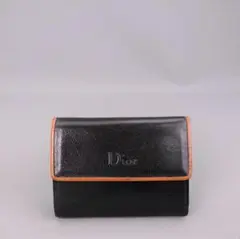 本物良品■クリスチャンディオール■三つ折り財布/カードケース/ブラック/ブラウン