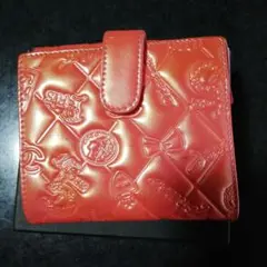 シャネル 二つ折り財布 アイコン フラップ オールレザー サーモンピンク
