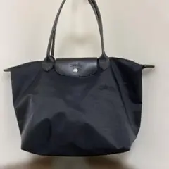 【難あり】LONGCHAMP ル プリアージュ トートグリーンL 黒刺繍
