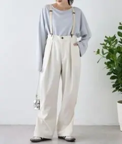 新品　2WAYシルエットサス付きチノパンツ ホワイト　サイズM