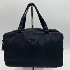 【美品】プラダ ハンドバッグ 化粧ポーチ ミニバッグ ナイロン 黒 手提げ