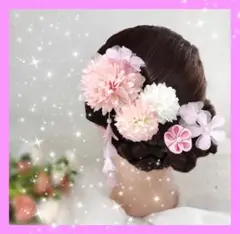 【大人気】髪飾り 和装 浴衣 着物 振袖 七五三 結婚式 成人式 ピンク 白