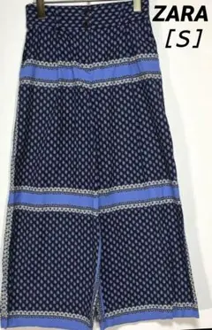 最終SALE❣️値下げ済⚠️ZARA 総柄ワイドパンツ ガウチョパンツS