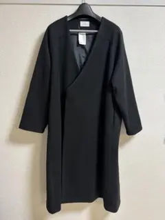 【MB】メルトンノーカラーコート　Sサイズ ブラック
