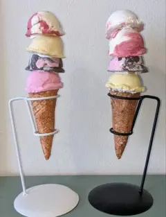 4段アイスクリーム2つ　ホルダー無し☆フェイクスイーツ