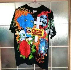 90's \" OZZY OSBORNE \" タトゥー総柄 バンド Tシャツ Vintage Ozzy Osbourne Tattoos All Over Print Concert T Shirt