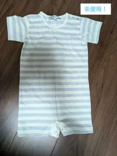 新品未使用　アニエスベー　ロンパース 半袖　つなぎ　ボーダー　水色