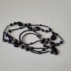 ヒューマンウーマン　とっても使いやすい♡ブラックビーズネックレス