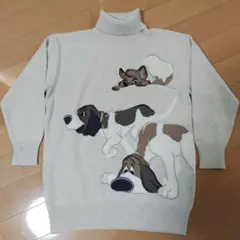 アイスバーグ タートルネック 刺繍 イタリア製 アンゴラ混 犬