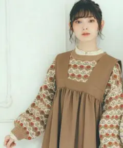 エヘカソポ　花柄ジャガードプルオーバー　きりまるちゃん