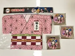 イオン 全集中夏祭り 竈門禰豆子 缶バッジ3つ　羽織風巾着