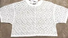 新品Linaluce レース編み クロップドTシャツ Mサイズ