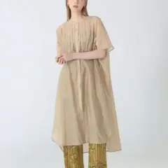 【定価18000円】新品未使 Aga ピンタックシアーシャツワンピース アーガ