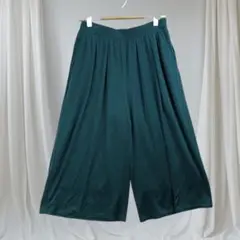 ロートレアモン 楽ちんパンツ 38 緑 ワイドシルエット 裏地付き 日本製