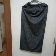 最終価格)ヒョウ柄ロングタイトスカート ダークグレー