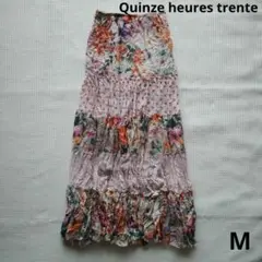 クインズユレストレンテ マキシ ロング スカート S～M 花柄