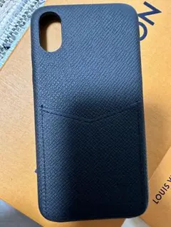正品未使用黒いレザー風iPhoneケース ポケット付き