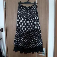 カシェット☆水玉模様シフォンフレアスカート