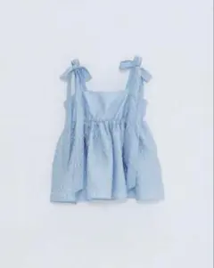 MYNE マイネ SHOULDER RIBBON TOPS/BLUE ブルー