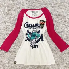 y2k 平成ギャル 00s グランジ mcbling 七分袖 ロンTカットソー
