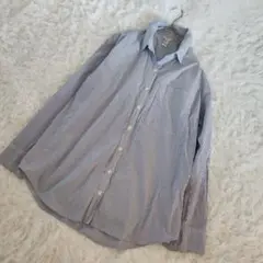 FOREVER21 シャツ ストライプ 長袖 ブルー M サイズ ゆるだぼ 青