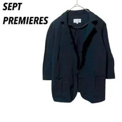 【SEPT PREMIERES】テーラードジャケット　七分袖　ネイビー
