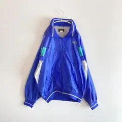 90s~ ヴィンテージ レトロ 古着 ジャージ ナイロンジャケット リブ ブルー