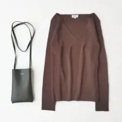 美品 ランバン LANVIN【38/M】Vネック リブニット ニット セーター