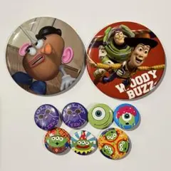 ディズニー ピクサー トイストーリー モンスターズインク 缶バッジ まとめ売り