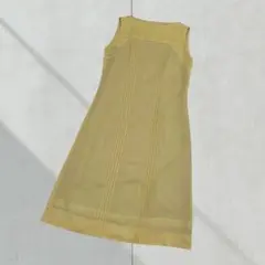 3079【一点物】ワンピース　ノースリーブ　ロング　クリーム　春夏　Ｍ　薄手