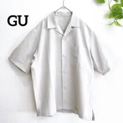 GU ジーユー　半袖　ワークシャツ　ライトグレー　M 美品　速乾性あり
